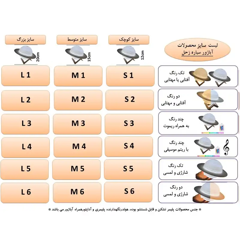 آباژور رومیزی مدل سیاره زحل S4