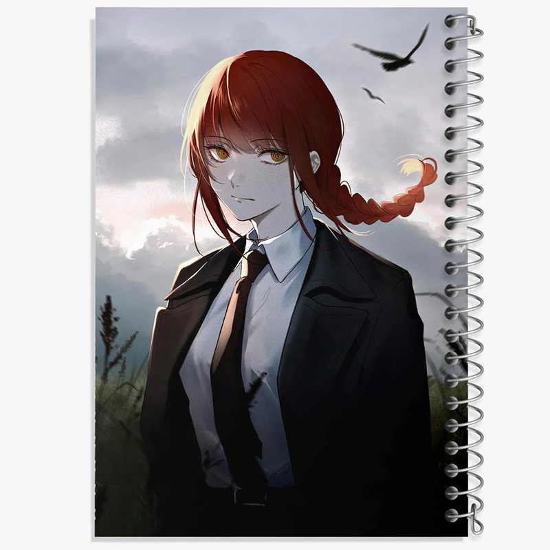 دفتر شطرنجی 50 برگ خندالو طرح ماکیما انیمه مرد اره ای Chainsaw Man کد 22302