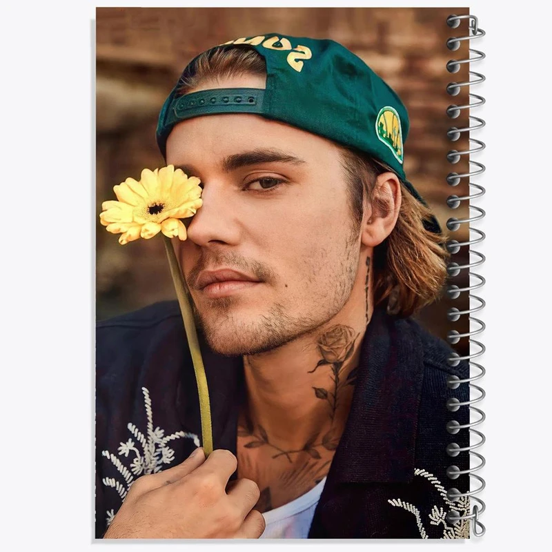 دفتر ژورنال نویسی 50 برگ خندالو مدل نقطه ای طرح جاستین بیبر Justin Bieber کد 19032