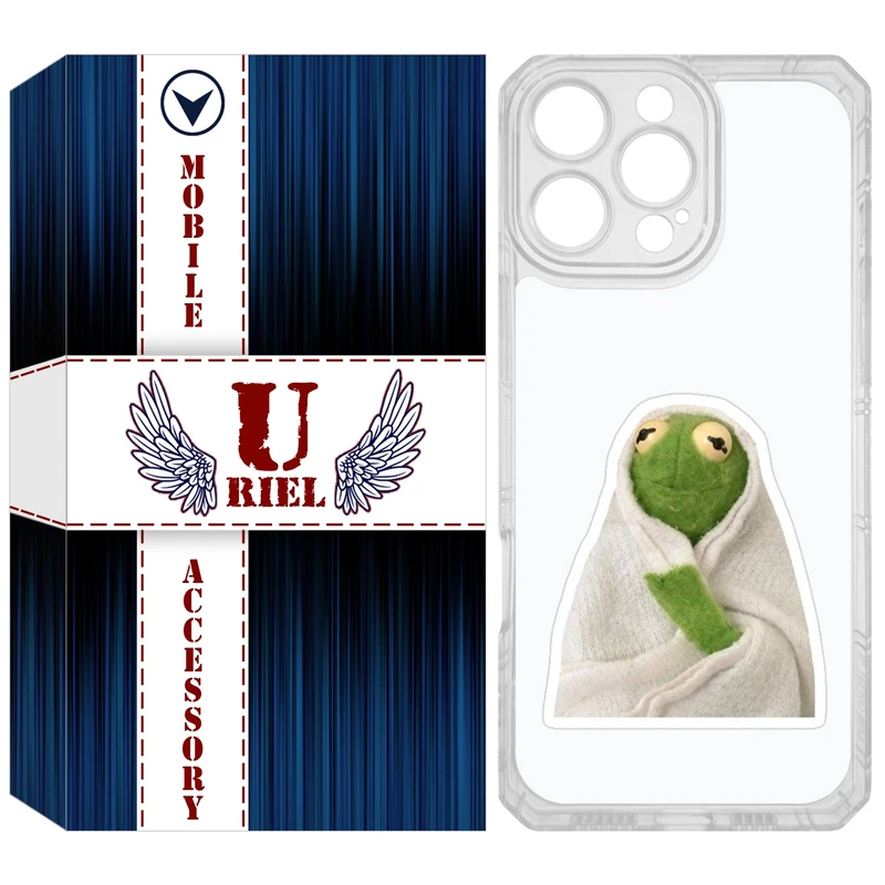 کاور یوریل مدل Clear کد 82 طرح قورباغه مناسب برای گوشی موبایل اپل iPhone 16 Pro Max