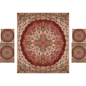  ست 5 تکه روتختی ترمه نگین خاتم طرح اردیبهشت کد ZRK