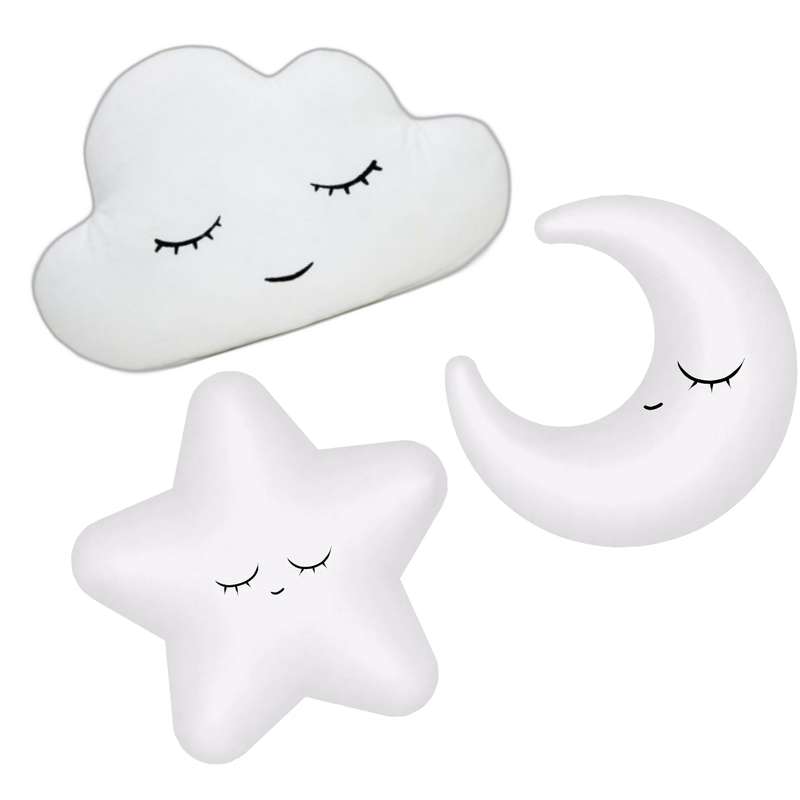 کوسن کودک مدل ستاره و ماه و ابر مجموعه 3 عددی