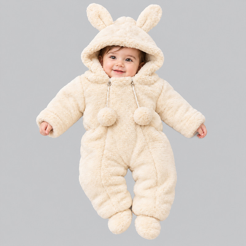 سرهمی خزدار زمستانی نوزاد مدل Rabit