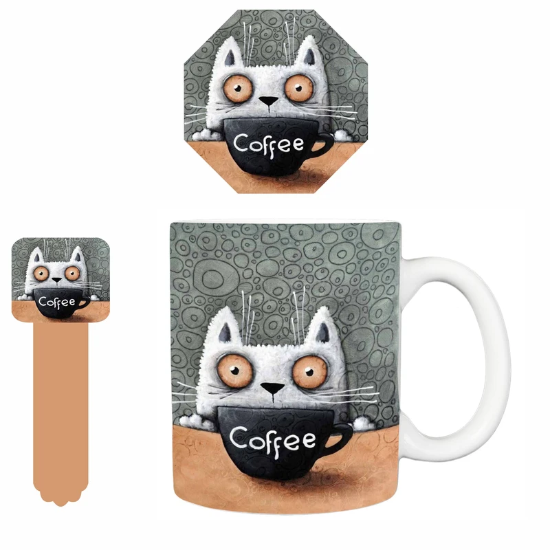 ماگ مدل 136 به همراه زیر لیوانی و بوک مارک