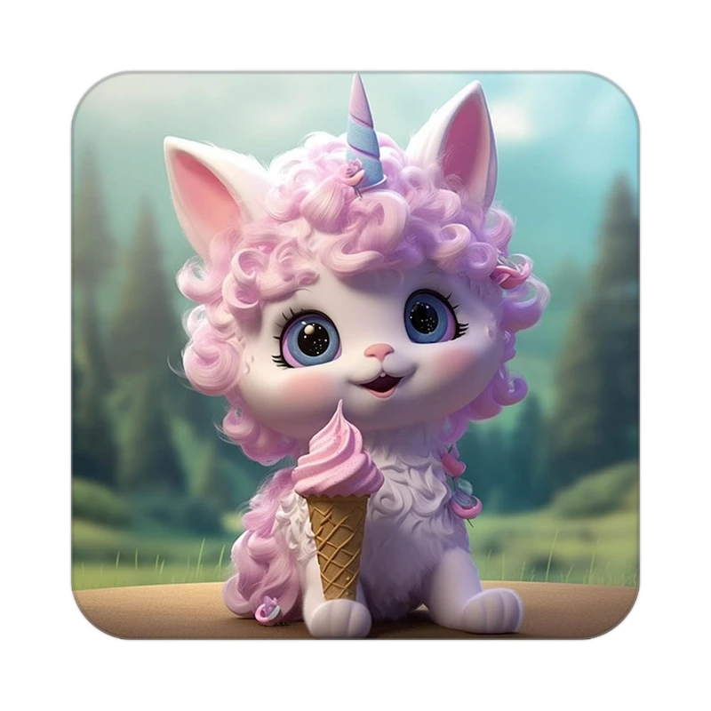 زیر لیوانی کاکتی طرح اسب تک شاخ و یونیکورن مدل mp30961