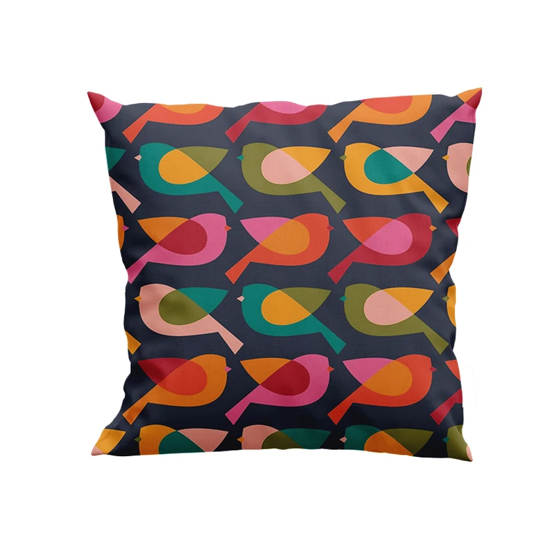 کوسن پاد آفرین مدل پرنده های فانتزی رنگی کد DKK622