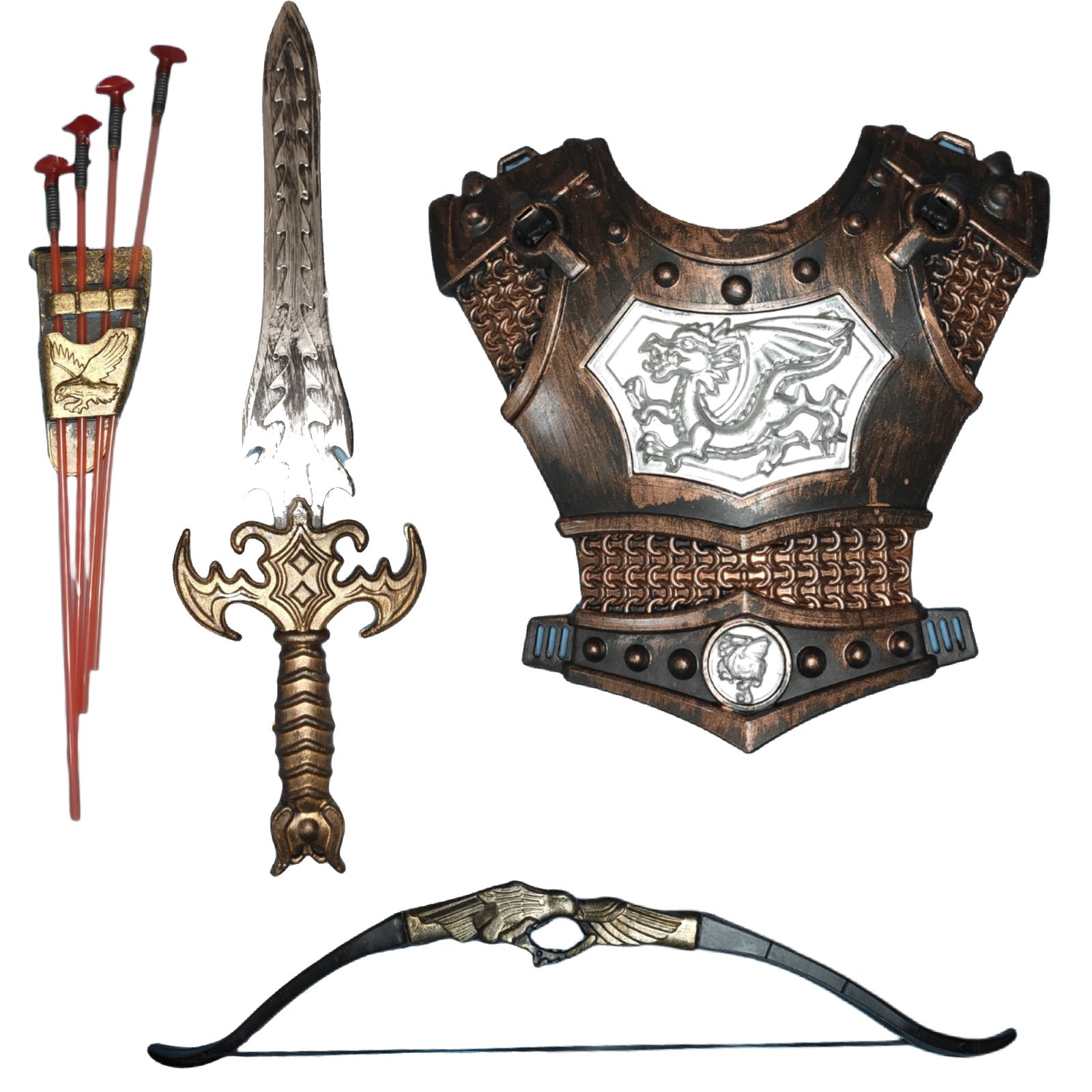 اسباب بازی جنگی مدل شمشیر و تیر و کمان مجموعه 4 عددی -  - 1