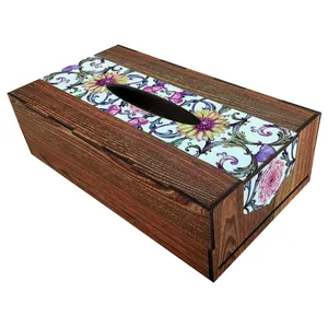 جعبه دستمال کاغذی مدل D176 طرح گل