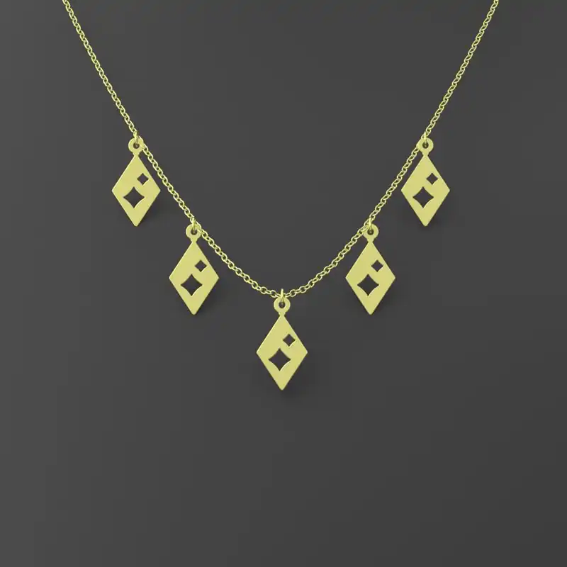 گردنبند طلا 18 عیار زنانه مدوپد مدل لوزی کد RNA11038