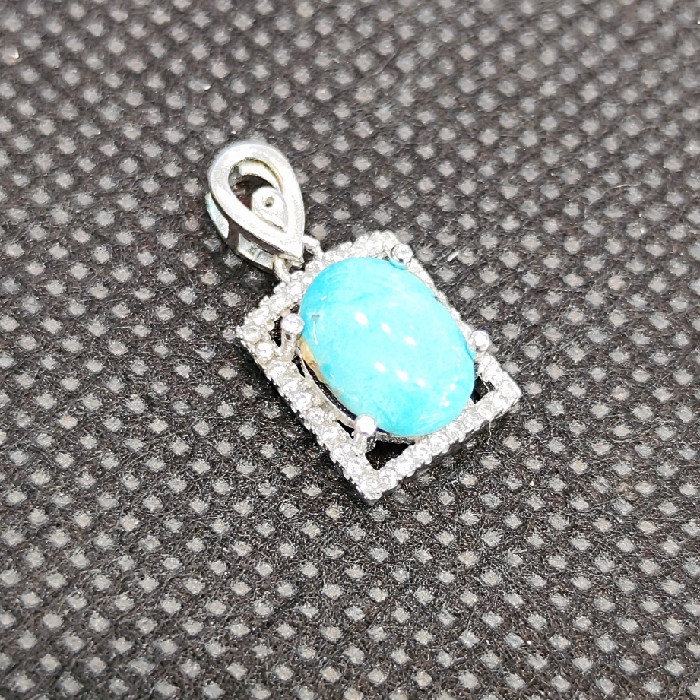 آویز گردنبند نقره زنانه مدل فیروزه نیشابور کد 26 آویز گردنبند نقره زنانه مدل فیروزه نیشابور کد 26