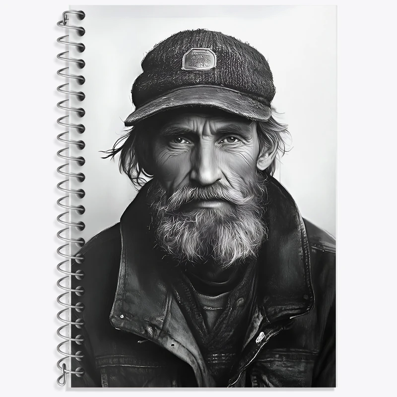 دفتر لغت 50 برگ خندالو طرح طراحی پیرمرد کد F6624