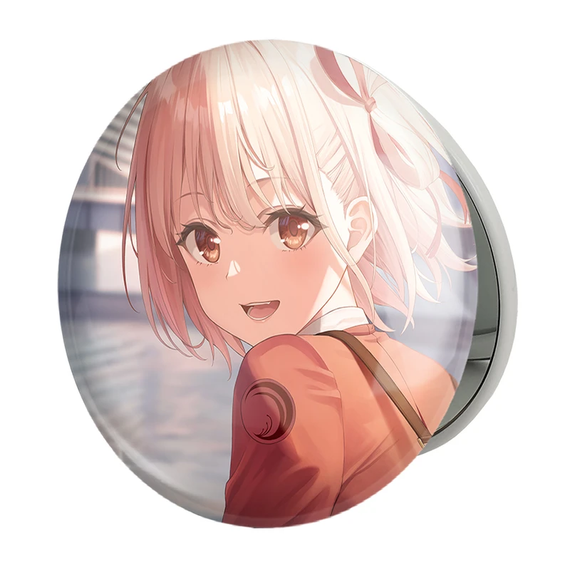 آینه جیبی خندالو طرح چیساتو انیمه لیکوریس ریکویل Lycoris Recoil مدل تاشو کد 23104 