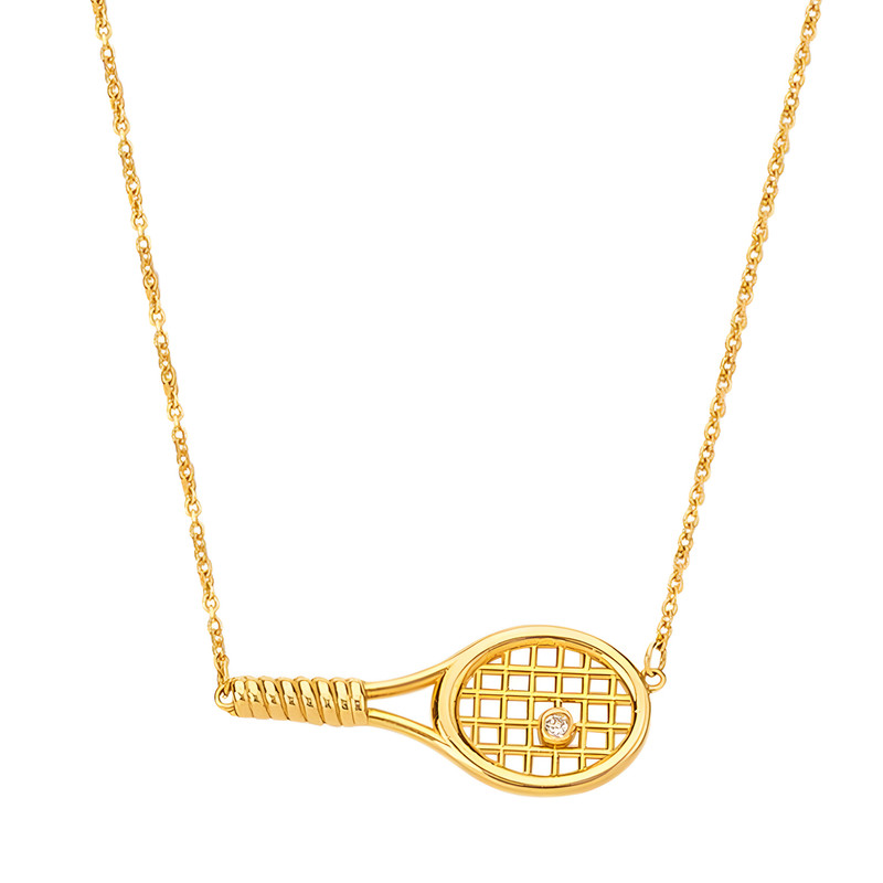 گردنبند طلا 18 عیار زنانه کیا گالری مدل راکت تنیس کد NM445