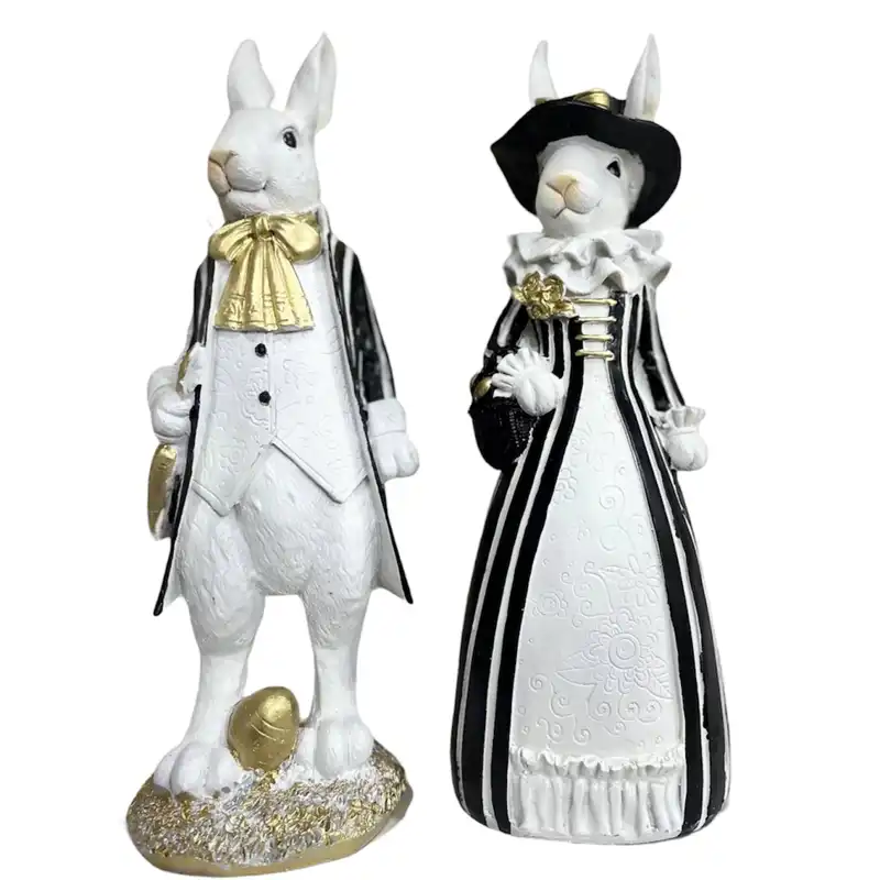 مجسمه مدل آقا و خانم خرگوش بسته 2 عددی