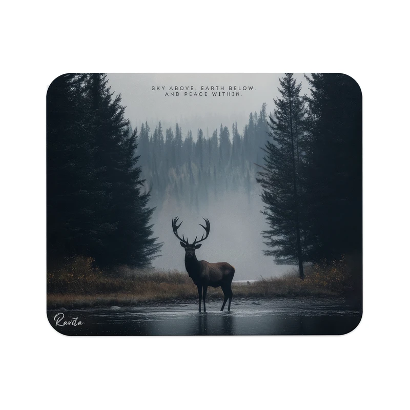 ماوس پد راویتا مدل جنگل و کوهستان کد 3690 سایز 24*19 سانتی متر