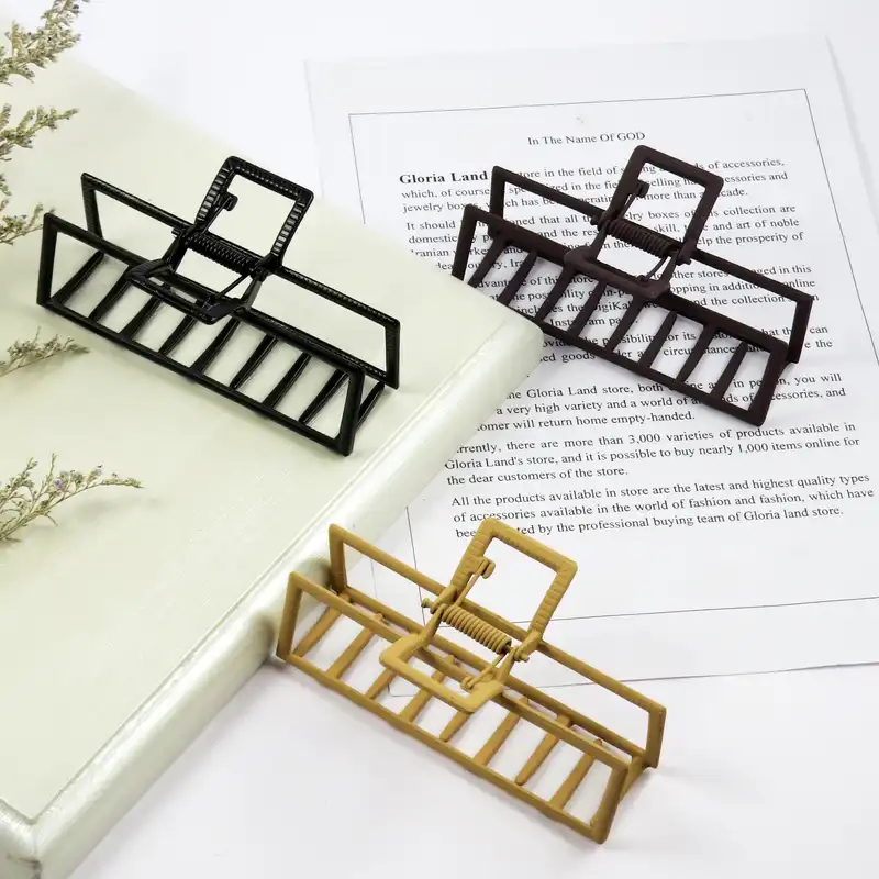 کلیپس مو زنانه مدل فلزی مات کد G_Lnd_1471