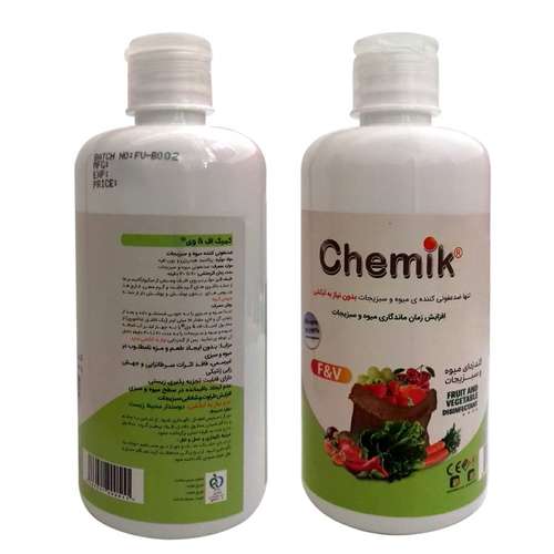 محلول ضدعفونی کننده میوه و سبزیجات کمیک مدل F & V حجم 500 میلی لیتر مجموعه 2 عددی