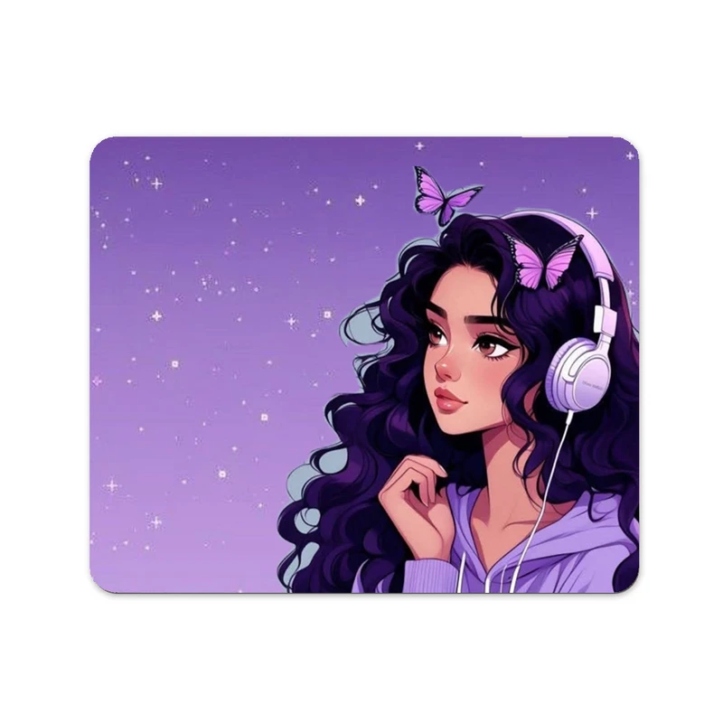 ماوس پد پاد آفرین طرح دختر کد 486 سایز 19*24 سانتی متر