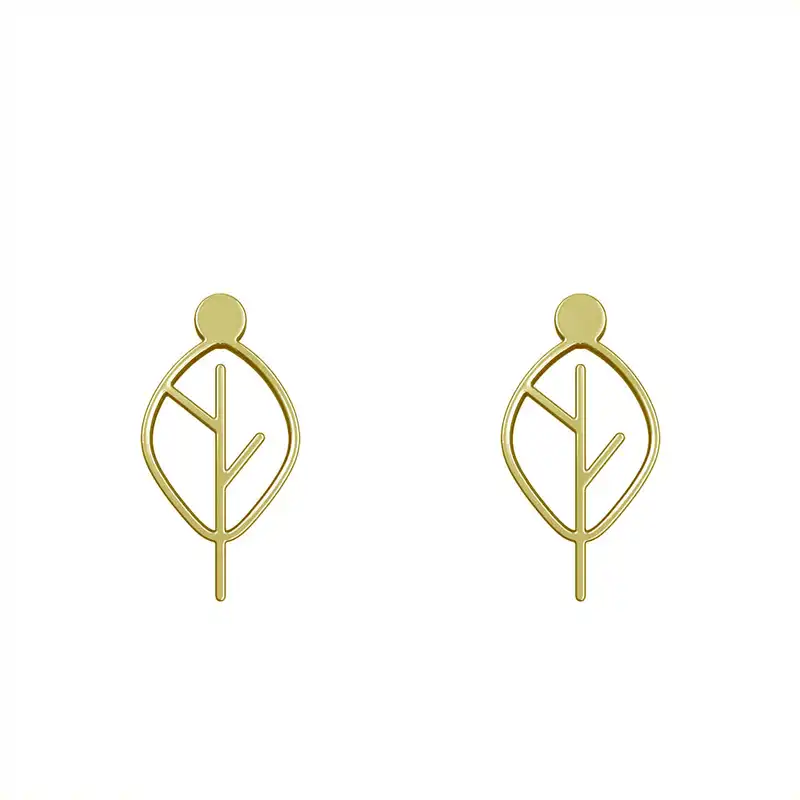 گوشواره طلا 18 عیار زنانه مدوپد مدل برگ کد GA1-15908