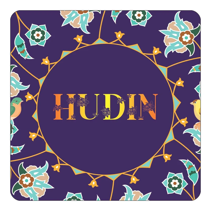 مگنت کاکتی طرح اسم هودین hudin مدل گل و بلبل کد mg14105