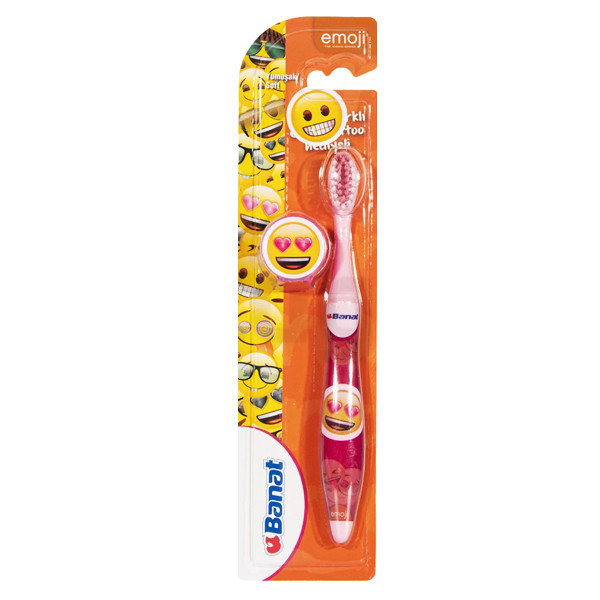مسواک کودک بنات مدل emoji با برس نرم