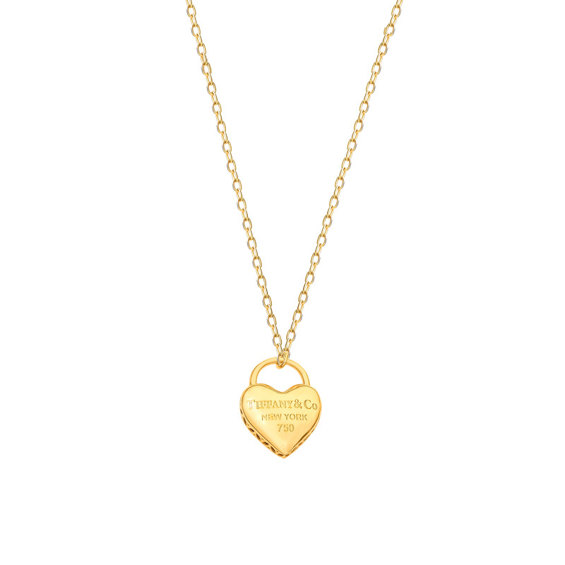 گردنبند طلا 18 عیار زنانه ماوی گالری مدل زنجیر و قلب تیفانی 2