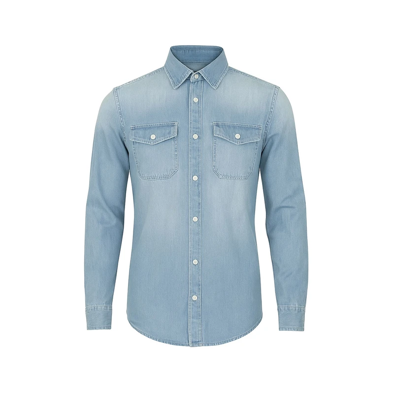 پیراهن آستین بلند یقه برگردان مردانه مدل جین