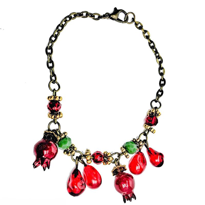 دستبند دخترانه مدل انار طرح یلدایی کد b.17.55