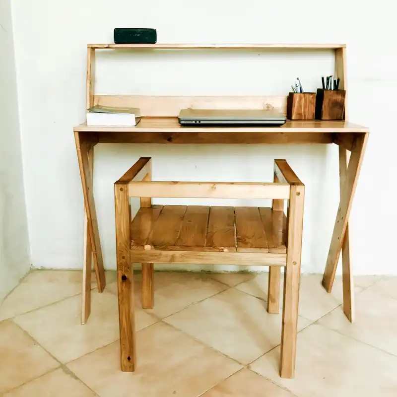 ست میز تحریر و صندلی روستیک دکور مدل WQ400