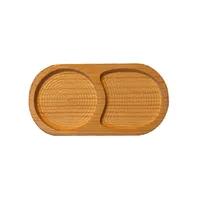 زیر لیوانی مدل چوبی طرح بیضی 2 خانه ای کد 1011