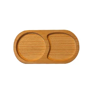 زیر لیوانی مدل چوبی طرح بیضی 2 خانه ای کد 1011