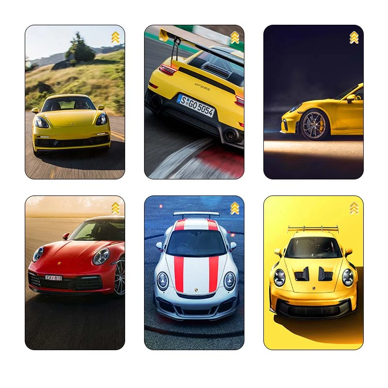 استيکر کارت کارنيکا طرح پورشه Porsche کد 53878 مجموعه 6 عددی