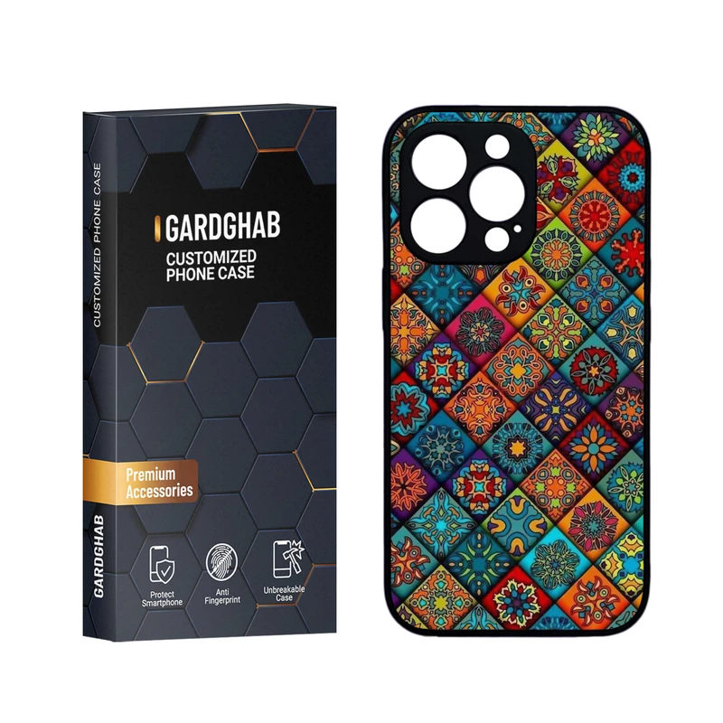 کاور گارد قاب مدل دورژله ای پشت گلس هنری مناسب برای گوشی موبایل اپل iPhone 13 Pro