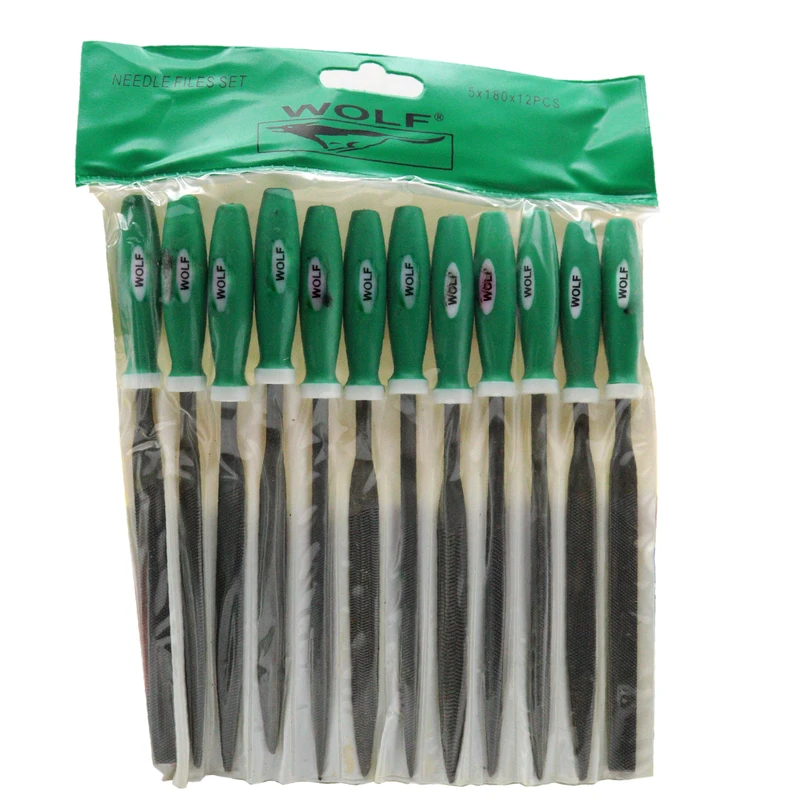 سوهان فلز ولف مدل دم موشی کد YP-5x180 مجموعه 12 عددی