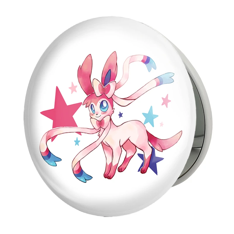 آینه جیبی خندالو طرح سیلوئون انیمه پوکمون مدل تاشو کد 17344 