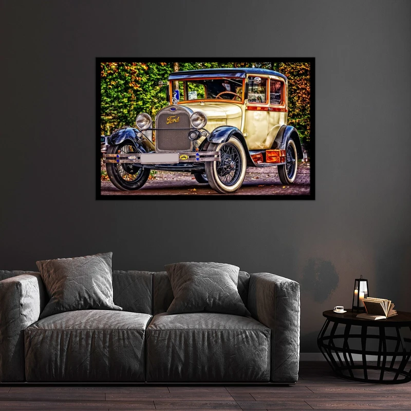 تابلو بکلیت طرح نوستالژی و کلاسیک ماشین قدیمی مدل B-bu2517