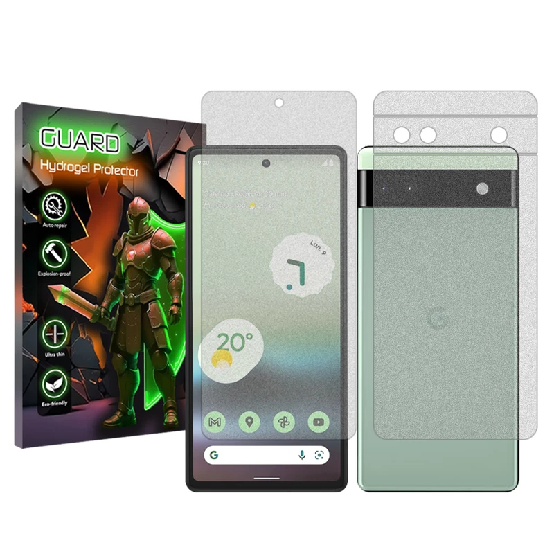 محافظ صفحه نمایش مات گارد مناسب برای گوشی موبایل گوگل Pixel 6a به همراه محافظ پشت گوشی
