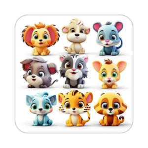 زیر لیوانی کاکتی طرح حیوانات کارتونی مدل mp27831