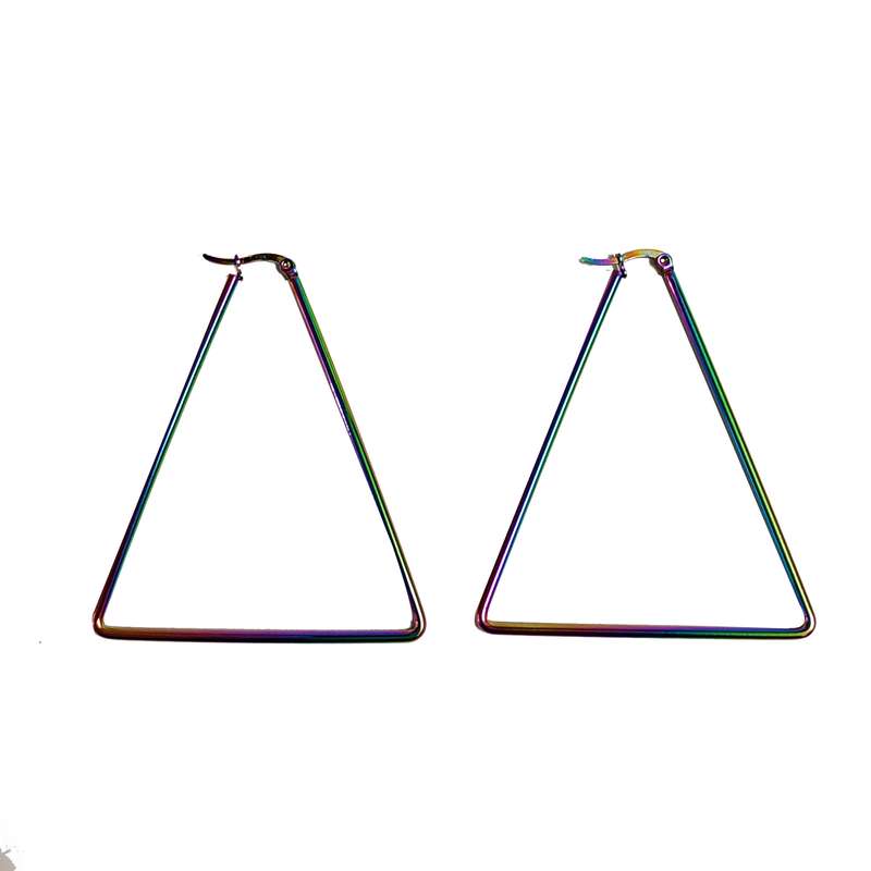 گوشواره زنانه مدل مثلث هولوگرامی کد DA09