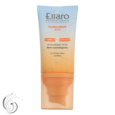 سرم ضد آفتاب بی‌رنگ صورت الارو SPF 50 مدل Hyaluronic acid ‌محافظ در برابر اشعه UVA و UVB مناسب برای انواع پوست حجم 40 میلی‌لیتر