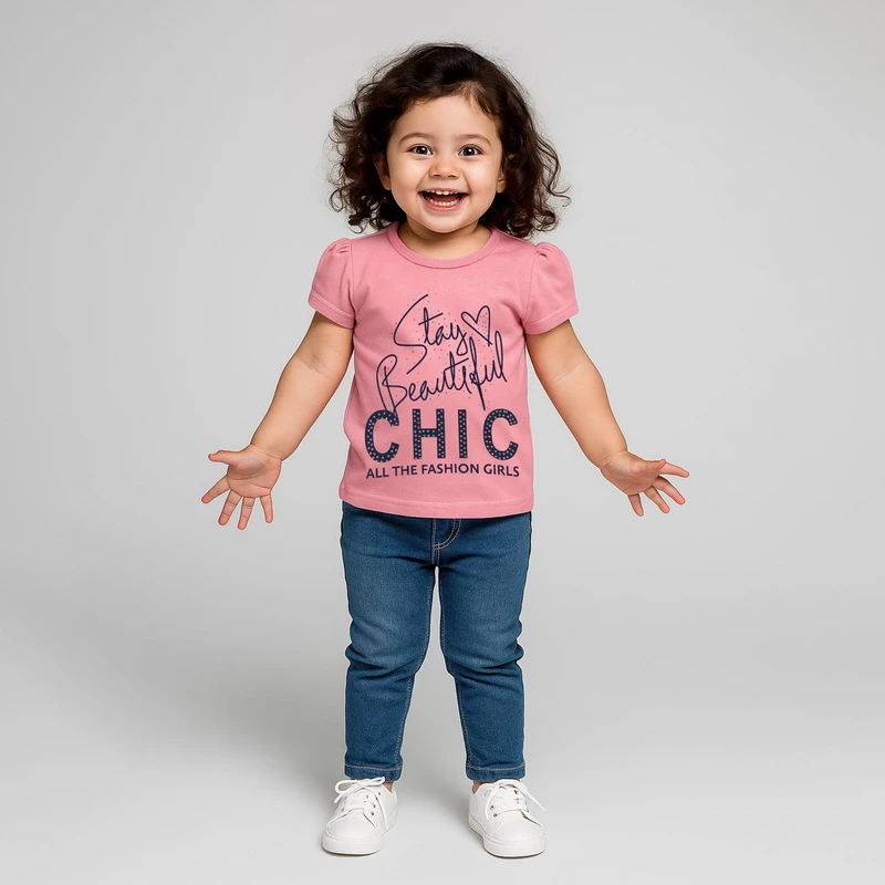 تی شرت آستین کوتاه دخترانه مون‌سا مدل 461505