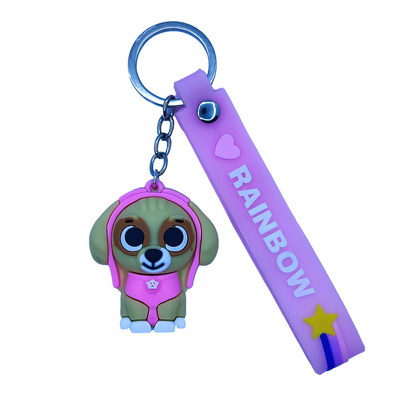 جاکلیدی دخترانه مدل  سیلیکونی طرح سگ های نگهبان