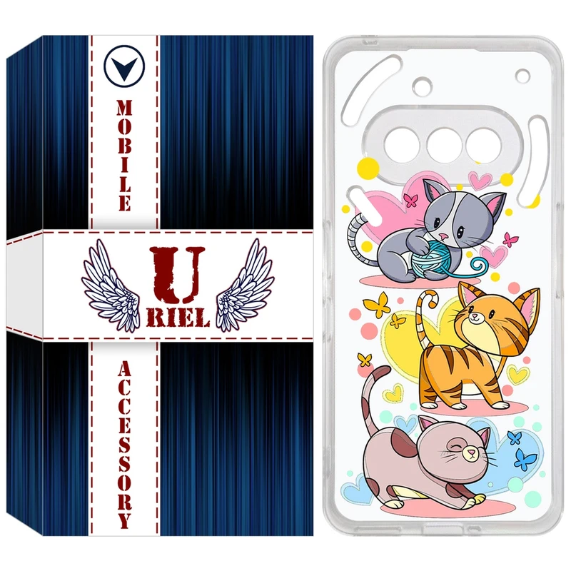 کاور یوریل مدل Clear کد 6 طرح گربه مناسب برای گوشی موبایل ناتینگ فون 3a