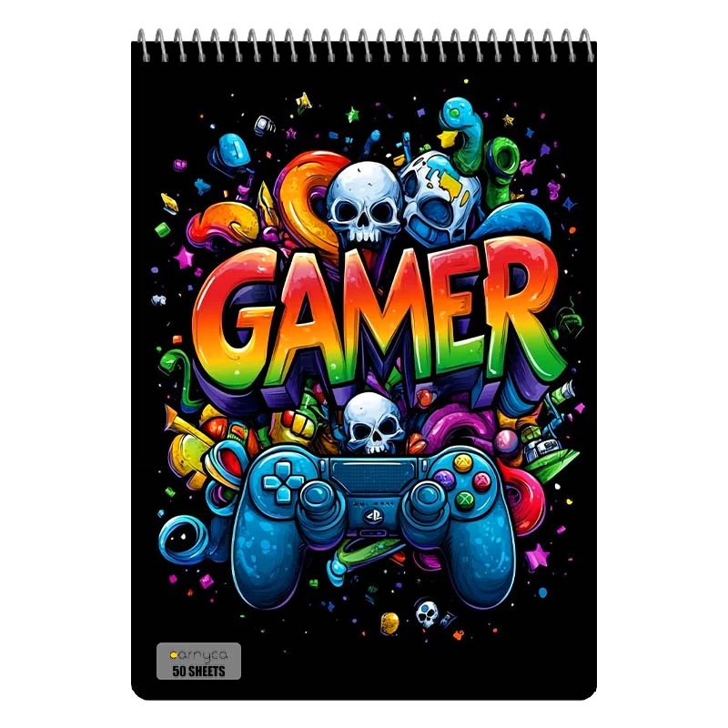 دفتر نقاشی 50 برگ سیمی کارنیکا طرح گیم لاور Game Lover کد 84900