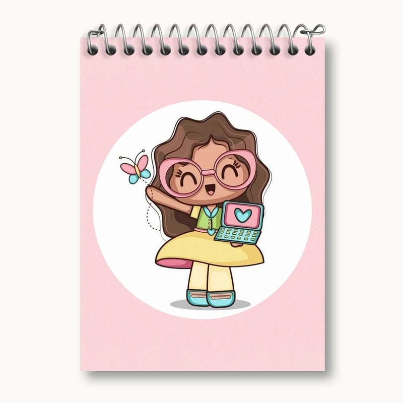 دفتر یادداشت 50 برگ خندالو مدل دخترانه فانتزی کد 25735