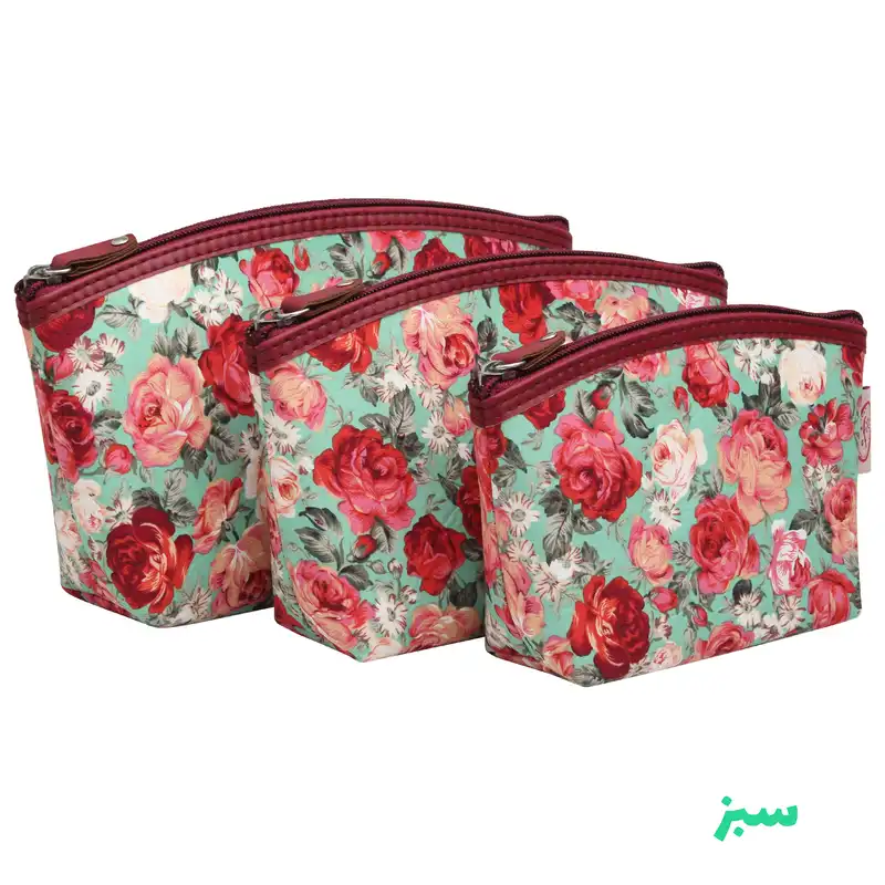 کیف لوازم آرایش زنانه سیب مدل NN مجموعه 3 عددی