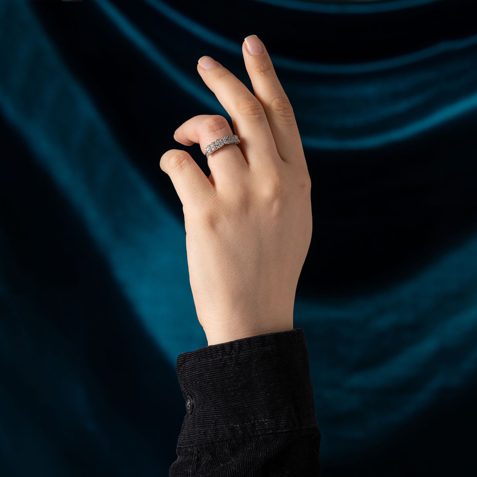 انگشتر طلا 18 عیار زنانه جواهری سون مدل 2050 -  - 4