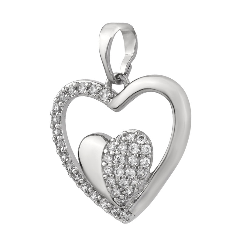 آویز گردنبند زنانه ژوپینگ مدل قلب تو در تو کد TP-327 آویز گردنبند زنانه ژوپینگ مدل قلب تو در تو کد TP-327