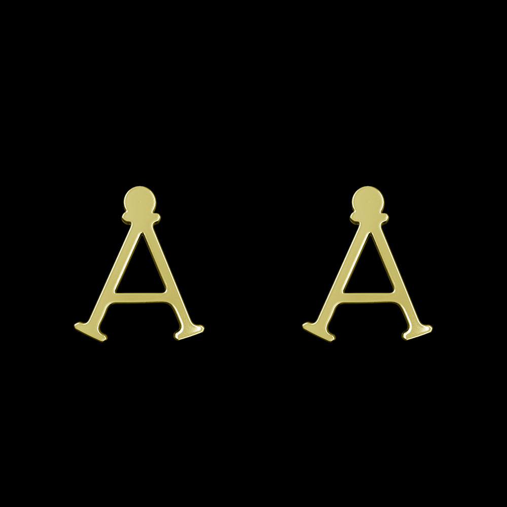 گوشواره طلا 18 عیار زنانه مدوپد مدل حرف A کد GA1-16965