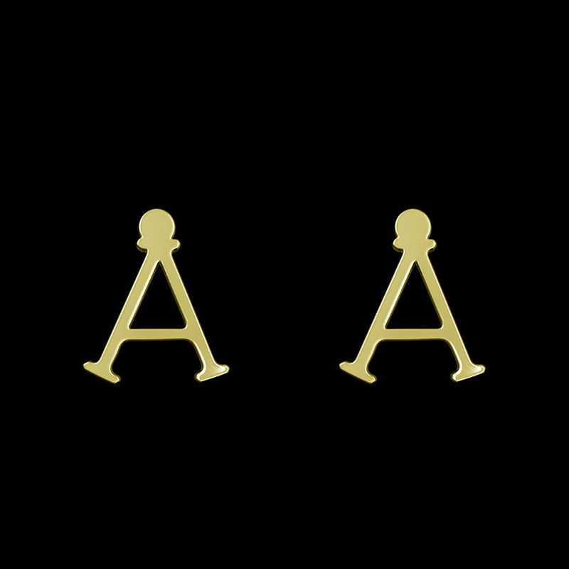 گوشواره طلا 18 عیار زنانه مدوپد مدل حرف A کد GA1-16965